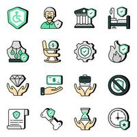 Pack of Assurance Flat Icons vector