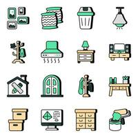 Pack of Interior Design Flat Icons vector