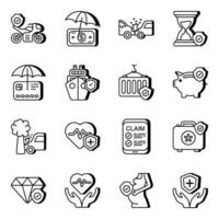 Pack of Safety Linear Icons vector