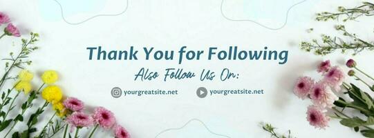 Floral Thank You for Following Facebook Cover template