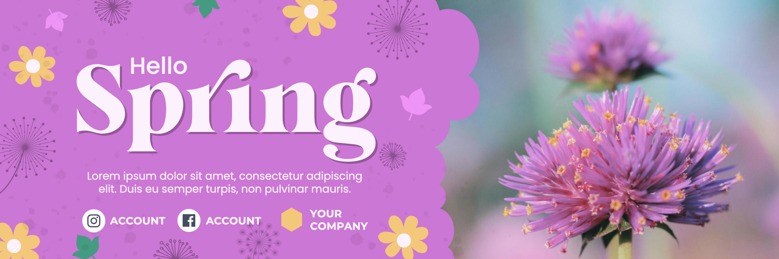 Floral Spring Greeting Twitter Header