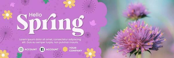 Floral Spring Greeting Twitter Header template