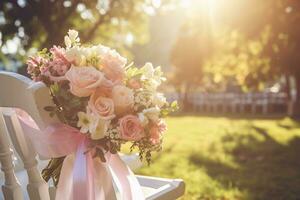AI Generated Outdoor Flower Background at Daytime photo