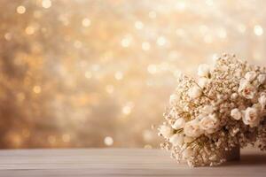 AI Generated Elegant Flower Background with Copy Space photo