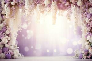 AI Generated Wedding Arch with Flowers photo