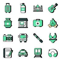 Pack of Journey Flat Icons vector