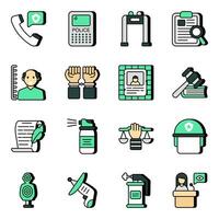 Pack of Law and Equity Flat Icons vector