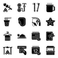 Pack of Travel and Holidays Solid Icons vector