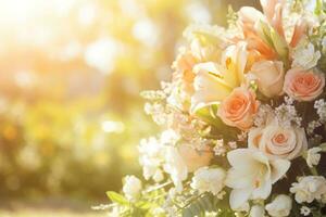 AI Generated Outdoor Flower Background at Daytime photo