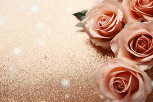 AI Generated Luxury Roses Background with Copy Space photo