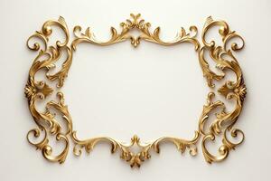 luxury golden ornaments on white photo