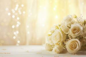AI Generated Elegant Flower Background with Copy Space photo