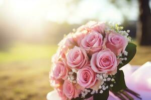 AI Generated Outdoor Flower Background at Daytime photo