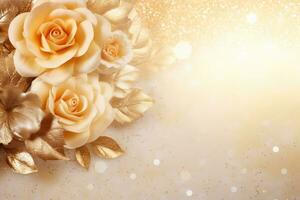 AI Generated Elegant Flower Background with Copy Space photo