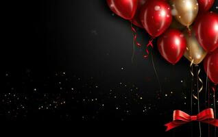 AI Generated Celebration Background with Balloons photo