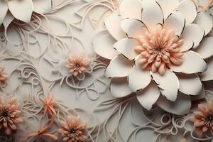 AI Generated vintage flower background photo