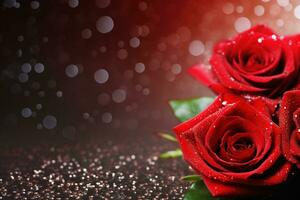 AI Generated Luxury Roses Background with Copy Space photo