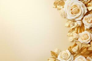 AI Generated Elegant Flower Background with Copy Space photo