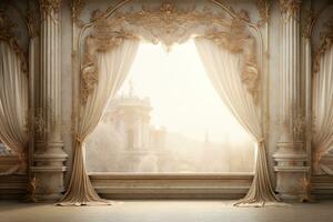 AI Generated wedding curtain background photo