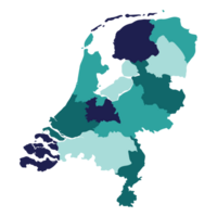 Países Baixos mapa. mapa do Holanda dentro administrativo regiões png