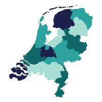 Países Bajos mapa. mapa de Holanda en administrativo regiones vector