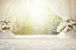 ai generado Boda arco con flores foto