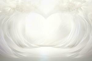 AI Generated White heart background photo