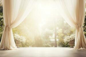 ai generado Boda arco con flores foto