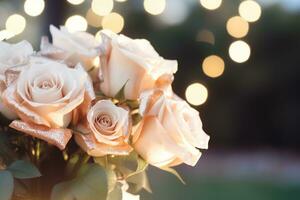 AI Generated Outdoor Flower Background photo