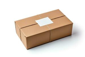 AI Generated cardboard box isolated on white photo