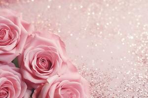 AI Generated Luxury Roses Background with Copy Space photo