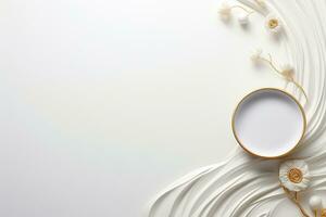 AI Generated luxury golden ornaments on white photo