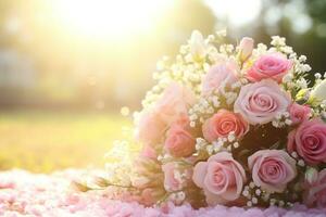 AI Generated Outdoor Flower Background at Daytime photo