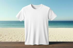 Ai Generated White T Shirt Mock up photo