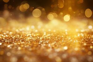 AI Generated golden glitter background photo