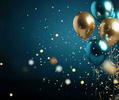 AI Generated Celebration Background with Balloons photo