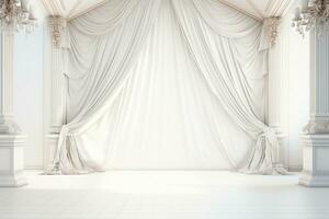 AI Generated wedding arch in white photo