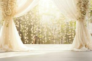 ai generado Boda arco con flores foto