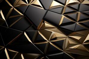 AI Generated Gold and Black Geometric Background photo