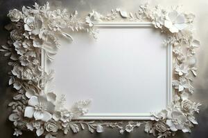 AI Generated antique frame on white photo