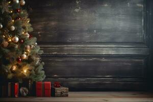 AI Generated Christmas background with copy space photo