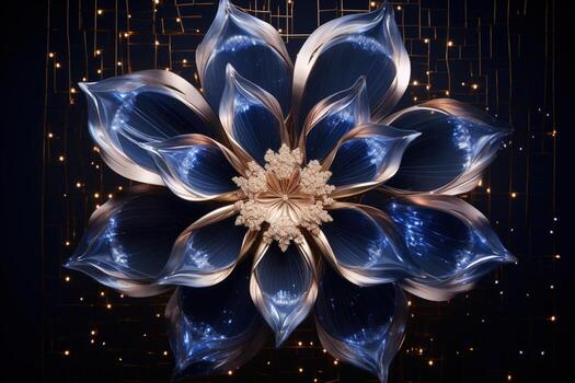 AI Generated flowers on dark background with copy space photo