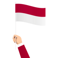 hand- Holding Indonesië nationaal vlag geïsoleerd transparant gemakkelijk illustratie png