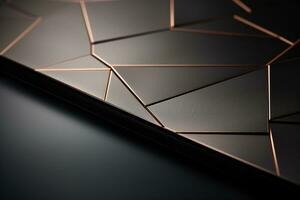 AI Generated Gold and Black Geometric Background photo
