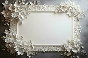 AI Generated antique frame on white photo