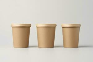 AI Generated brown paper cups isolated photo