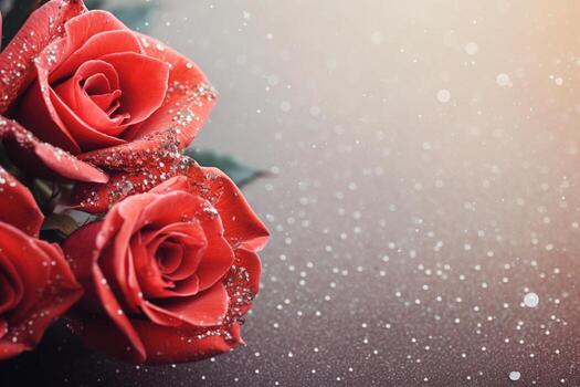 AI Generated Luxury Roses Background with Copy Space photo