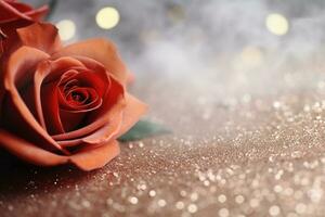 AI Generated Luxury Roses Background with Copy Space photo