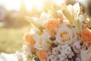 AI Generated Outdoor Flower Background at Daytime photo