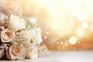 AI Generated Elegant Flower Background with Copy Space photo